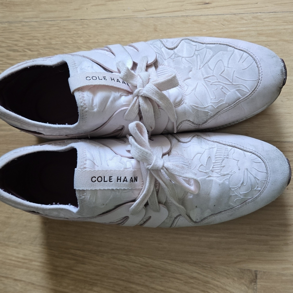 Cole Haan Women's Floral Embroidered Sneakers - Cream